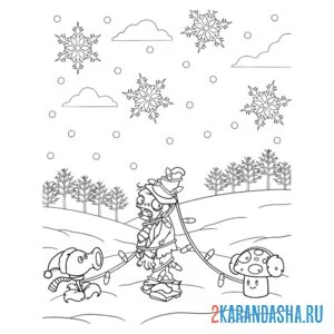 Раскраска зомби против растений гирлянда