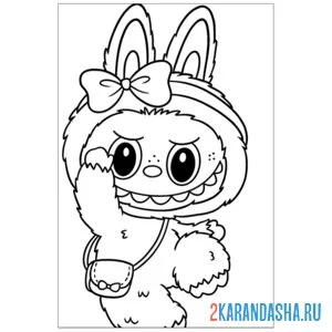 Раскраска лабубу прыжок