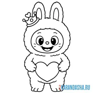 Раскраска лабубу принцесса