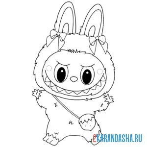 Раскраска лабубу два бантика