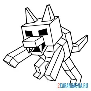 Раскраска 99 ночей в лесу волк прыжок