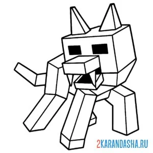 Раскраска 99 ночей в лесу рык волк