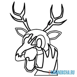Раскраска 99 ночей в лесу олень рука