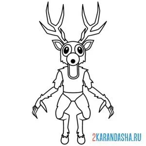 Раскраска 99 ночей в лесу deer прячься