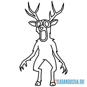 Раскраска 99 ночей в лесу deer бежит