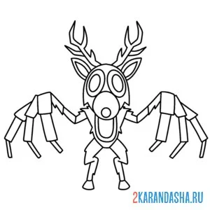 Раскраска 99 ночей в лесу deer олень бу