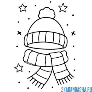 новогодние шапка и шарф