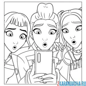 Раскраска шок кей-поп-охотницы на демонов