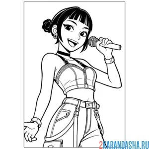 Раскраска зои поет кей-поп-охотницы на демонов