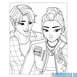 Раскраска руми и джину хантрикс