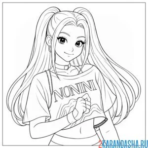 Раскраска мира красивая кей-поп-охотницы на демонов хантрикс
