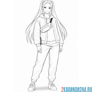 Раскраска мира в обычной одежде кей-поп-охотницы на демонов хантрикс