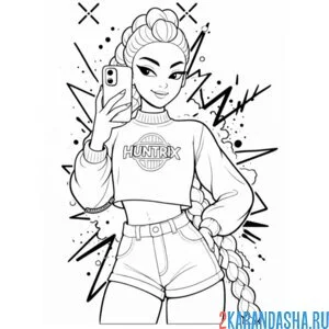 Раскраска руми селфи хантрикс