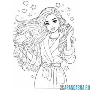 барби сушит волосы