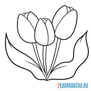 Раскраска весенние цветы тюльпаны онлайн