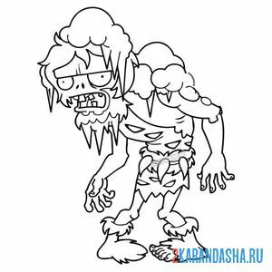 Раскраска зомби троглобит