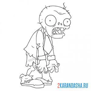 Раскраска обычный зомби