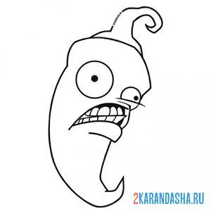 Раскраска халапеньо острый красный перец