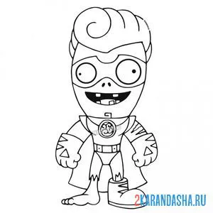 Раскраска зомби супермозг