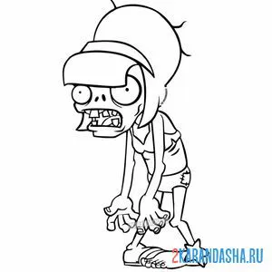 Раскраска зомби в купальнике