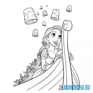 Раскраска на лодке с волшебными фонариками