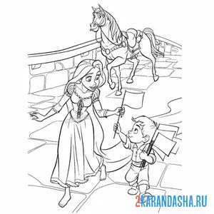 Раскраска с конем максимусом