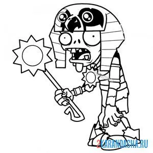 Раскраска зомби фараон из египта