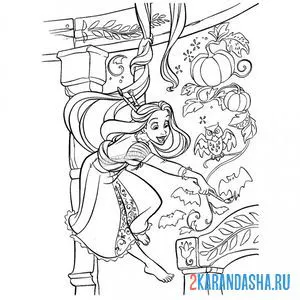 Раскраска принцесса рисует