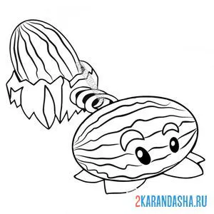 Раскраска ледяная арбузопульта, зимний арбуз, часть 2