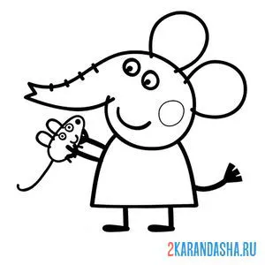 Раскраска слоненок эмили