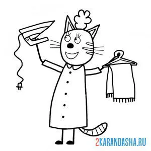 Раскраска мама с утюгом