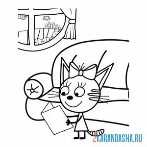 Раскраска карамелька читает