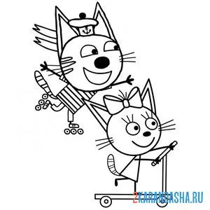 Раскраска карамелька и коржик