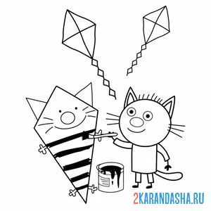 Раскраска сажик и воздушный змей