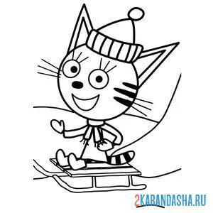 Раскраска карамелька на санках