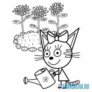 Раскраска карамелька в саду