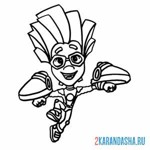 Раскраска летающий файер | фиксики