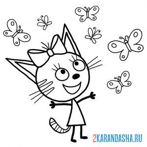 Раскраска карамелька и бабочки