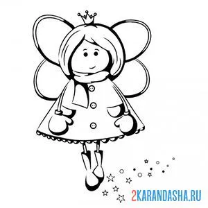 Раскраска фея в зимней одежде