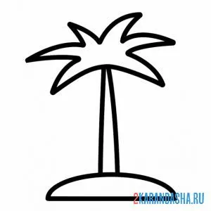 Раскраска пальма дерево онлайн