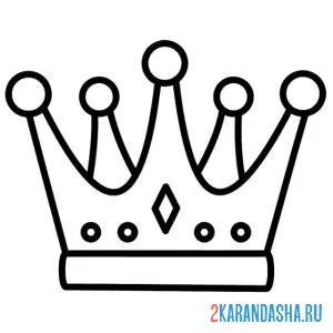 Раскраска корона с бриллиантами