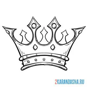 Раскраска необычная золотая корона