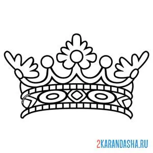 Раскраска хрустальная корона модели