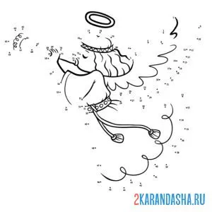 Раскраска ангелок по цифрам