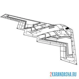 Раскраска northrop b-2 spirit американский тяжёлый малозаметный стратегический бомбардировщик