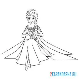 Раскраска эльза создала снежинку