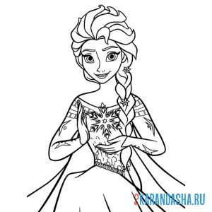 Раскраска эльза магия снежинка