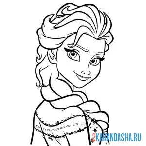 Раскраска эльза красивая принцесса