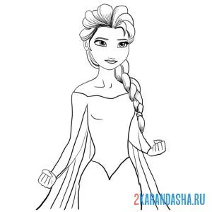 Раскраска эльза держит себя в руках