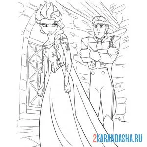 Раскраска эльза заморозила все вокруг